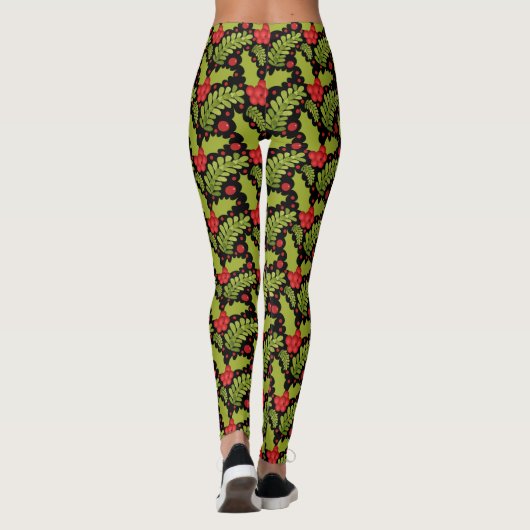 Holly Jolly Weihnachtsfeiertag Leggings (Rückseite)