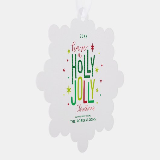 Holly Jolly Weihnachtsfeiertag Ornament Karte (Rechts)