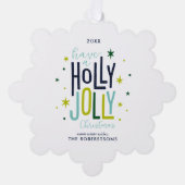 Holly Jolly Weihnachtsfeiertag Ornament Karte (Vorderseite)