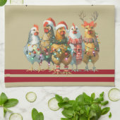 Holly Jolly - Weihnachtsgeburten mit Weihnachtsman Geschirrtuch (Gefaltet)