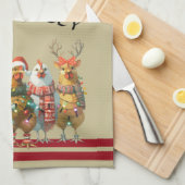 Holly Jolly - Weihnachtsgeburten mit Weihnachtsman Geschirrtuch (Viertel Falte)