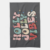 Holly Jolly Weihnachtsgeschenk Familie Weihnachtsf Geschirrtuch (Vertikal)