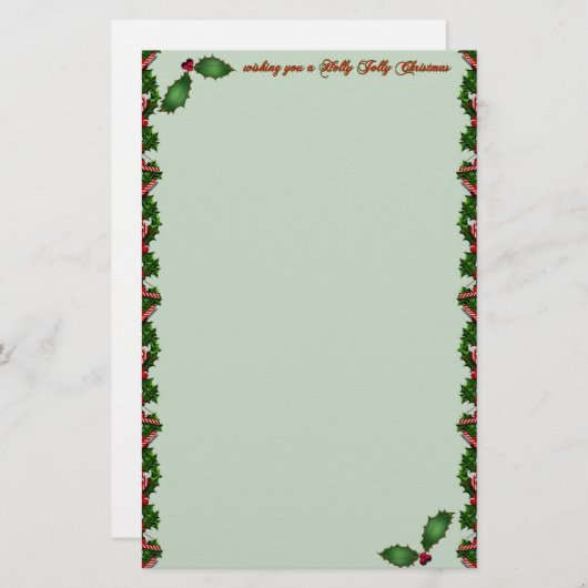 Holly Jolly Weihnachtsgeschoss Briefpapier (Vorne/Hinten)