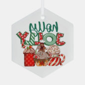 "Holly Jolly" Weihnachtskaffee, Feiertage Ornament Aus Glas (Rückseite)