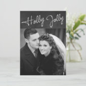 Holly Jolly Weihnachtskarte Feiertagskarte (Stehend Vorderseite)