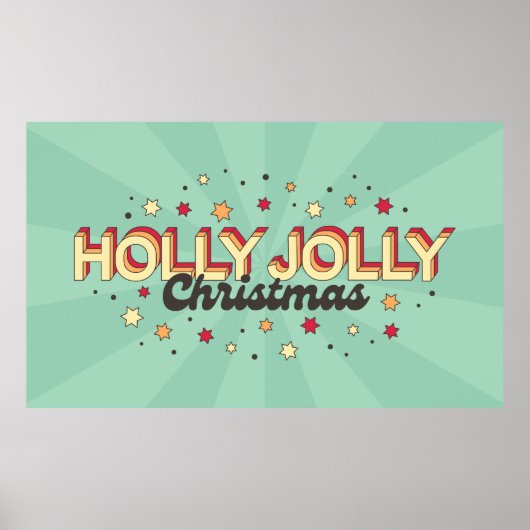 Holly jolly WeihnachtsRetro-Comicen Typografie Poster (Vorne)