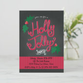 Holly-Jolly-Weihnachtszeit-Party Einladung (Stehend Vorderseite)