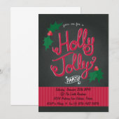 Holly-Jolly-Weihnachtszeit-Party Einladung (Vorne/Hinten)