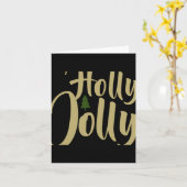 Holly Jolly White Gold Merry Christmas Long Sleeve Karte (Gelbe Blume)