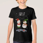 Holly Jolly Winter Snowman Weihnachtsfeiertagen Tri-Blend Shirt (Vorderseite)