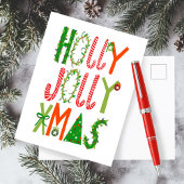 HOLLY JOLLY XMAS Briefe Weihnachten Postkarte