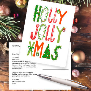 HOLLY JOLLY XMAS Briefe Weihnachts-CUSTOM Postkarte