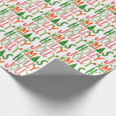 HOLLY JOLLY XMAS Niedlich Retro Weihnachtsgeschenk Geschenkpapier (Ecke)