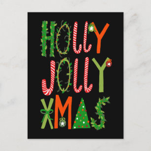 HOLLY JOLLY XMAS Sweet Holiday Weihnachten Postkarte