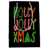 HOLLY JOLLY XMAS Sweet Holidays Weihnachten Mittlere Geschenktüte (Vorderseite)