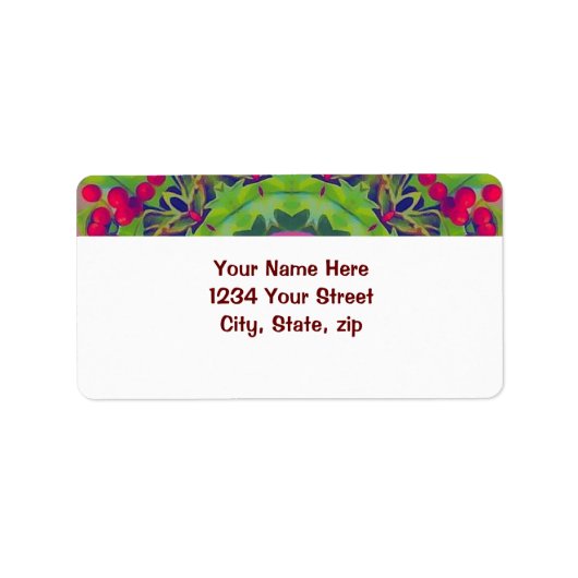 Holly Kaleidoscope Adressaufkleber (Vorne)