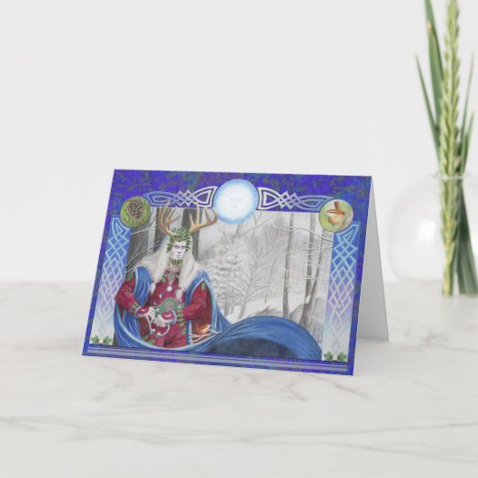Holly King Feiertagskarte (Vorderseite)