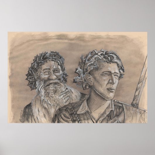 Holly King Oak King by Portia St Luke Poster (Vorne)