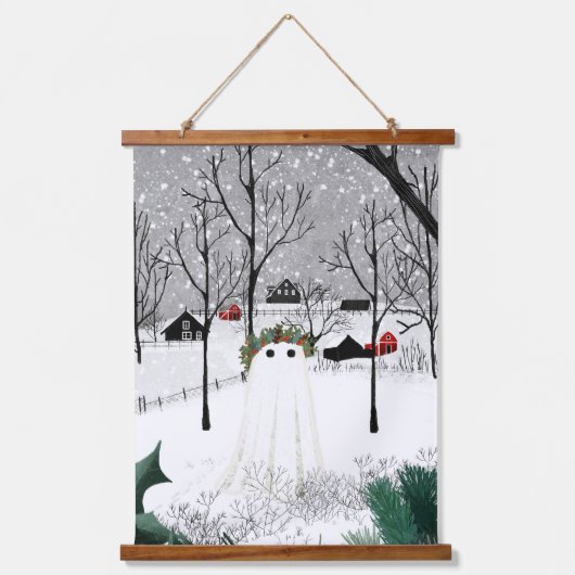 Holly King Wandteppich Mit Holzrahmen (Vorderseite)