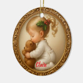 Holly-Kissed Snuggle Keramik Ornament (Links)