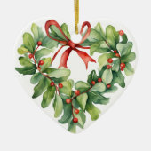 Holly Kranz in Herzform für Lehrer Keramik Ornament (Vorne)