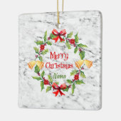 Holly Kreath und Glocken auf Marmor Nana Keramikornament (Links)