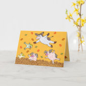 Holly Kuh, Leaf Jumping Time! Karte (Gelbe Blume)