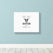 Holly Kuh Schwester der Geburt Boy Highland Kuh Leinwanddruck (Insitu (Holzboden))