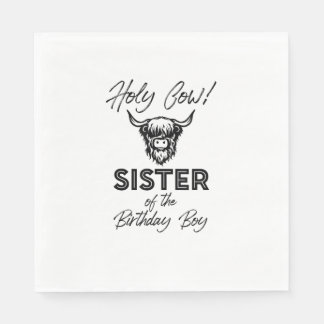 Holly Kuh Schwester der Geburt Boy Highland Kuh Serviette