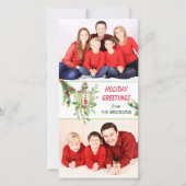 Holly Lantern Christmas Feiertagskarte (Vorderseite)