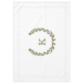 Holly Laurel Wreath Monogram Holiday Tablecloth Tischdecke (Vorderseite)