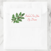 Holly Leaf handmade-For-You-Labels Rechteckiger Aufkleber (Tasche)