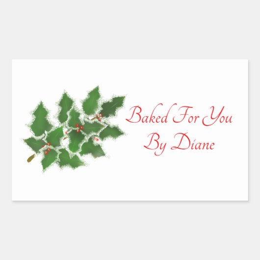 Holly Leaf handmade-For-You-Labels Rechteckiger Aufkleber (Vorderseite)