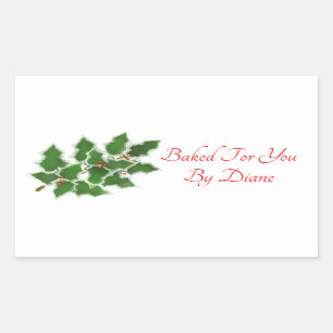 Holly Leaf handmade-For-You-Labels Rechteckiger Aufkleber