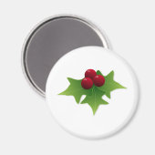 Holly Leaf mit Berries Magnet (Vorderseite/Rückseite)