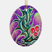 Holly Leaf und Berry Colorful Keramik Ornament (Rechts)
