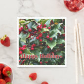 Holly leaves and Berries Serviette (Beispiel)