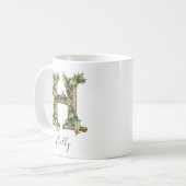 Holly Letter H Personalized Christmas Coffee Mug Kaffeetasse (Vorderseite Links)