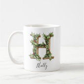 Holly Letter H Personalized Christmas Coffee Mug Kaffeetasse (Links)