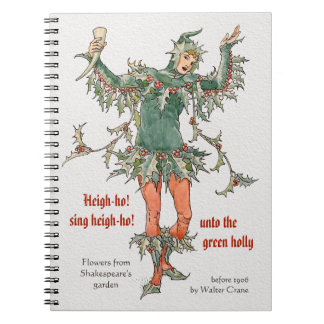 Holly man Walter Crane Blume aus Shakespeare Notizblock
