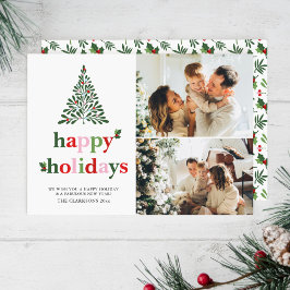 Holly Merry & Bright Holiday Card Feiertagskarte