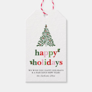 Holly Merry & Bright Holiday Card Geschenkanhänger