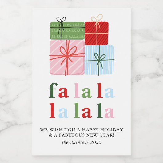 Holly Merry & Bright Holiday Weinetikett (Einzelnes Label)