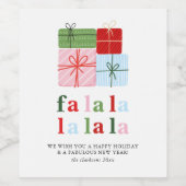 Holly Merry & Bright Holiday Weinetikett (Einzelnes Label)