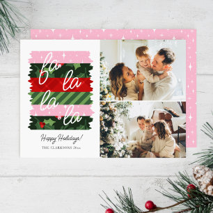 Holly Merry Bright Retro Washi Tape Holiday Card Feiertagskarte
