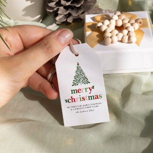 Holly Merry & Bright Weihnachten Geschenkanhänger