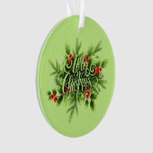 Holly Merry Christmas Acrylic Ornament (Vorderseite)