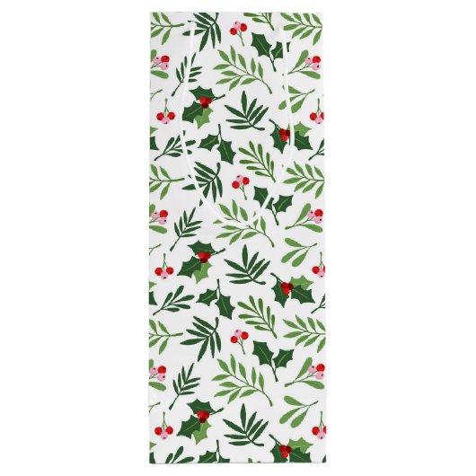 Holly Merry Christmas Bright Fun Geschenktüte Für Weinflaschen (Rückseite)
