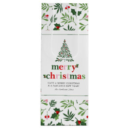Holly Merry Christmas Bright Fun Geschenktüte Für Weinflaschen