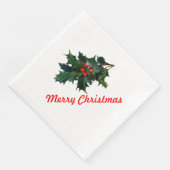 Holly Merry Christmas Napkin Serviette (Ecke)